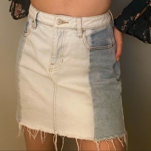 Two-toned denim skirt